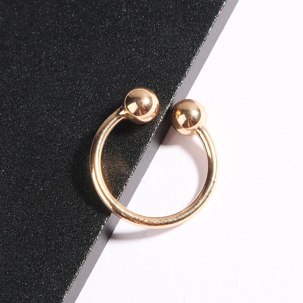Double Ball Open Adjustable Knuckle Ring