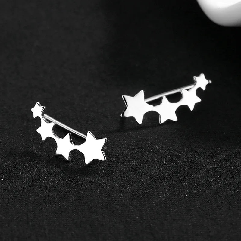 Hypoallergenic Star Sequence Ear Climber Earrings