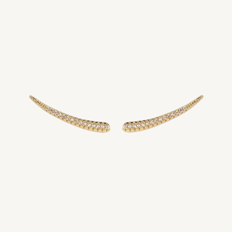 Vintage Geometric CZ Gold & Silver Plated Ear Climber Earrings