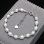 Lyra Natural Freshwater Pearl Adjustable Rice Bead Bracelet