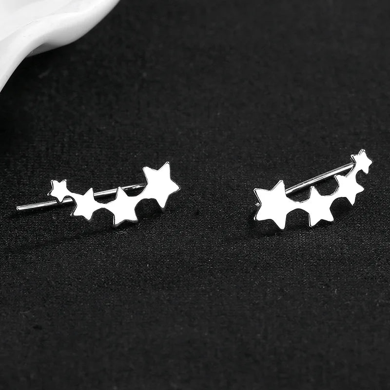 Hypoallergenic Star Sequence Ear Climber Earrings