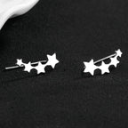 Hypoallergenic Star Sequence Ear Climber Earrings