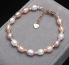 Lyra Natural Freshwater Pearl Adjustable Rice Bead Bracelet