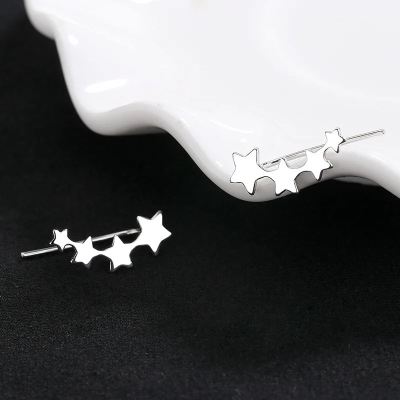 Hypoallergenic Star Sequence Ear Climber Earrings