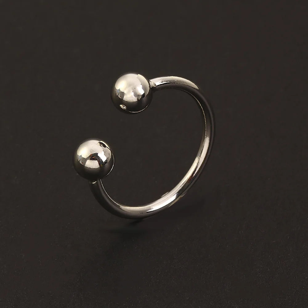 Double Ball Open Adjustable Knuckle Ring