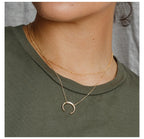 Cascading Gold Multi-Tier Link & Pendant Layered Necklace