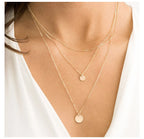 Cascading Gold Multi-Tier Link & Pendant Layered Necklace