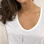 Cascading Gold Multi-Tier Link & Pendant Layered Necklace