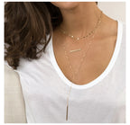 Cascading Gold Multi-Tier Link & Pendant Layered Necklace