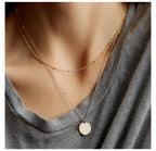 Cascading Gold Multi-Tier Link & Pendant Layered Necklace