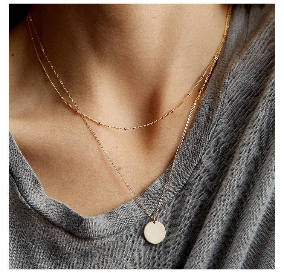 Cascading Gold Multi-Tier Link & Pendant Layered Necklace