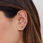 Vintage Geometric CZ Gold & Silver Plated Ear Climber Earrings