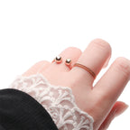 Double Ball Open Adjustable Knuckle Ring