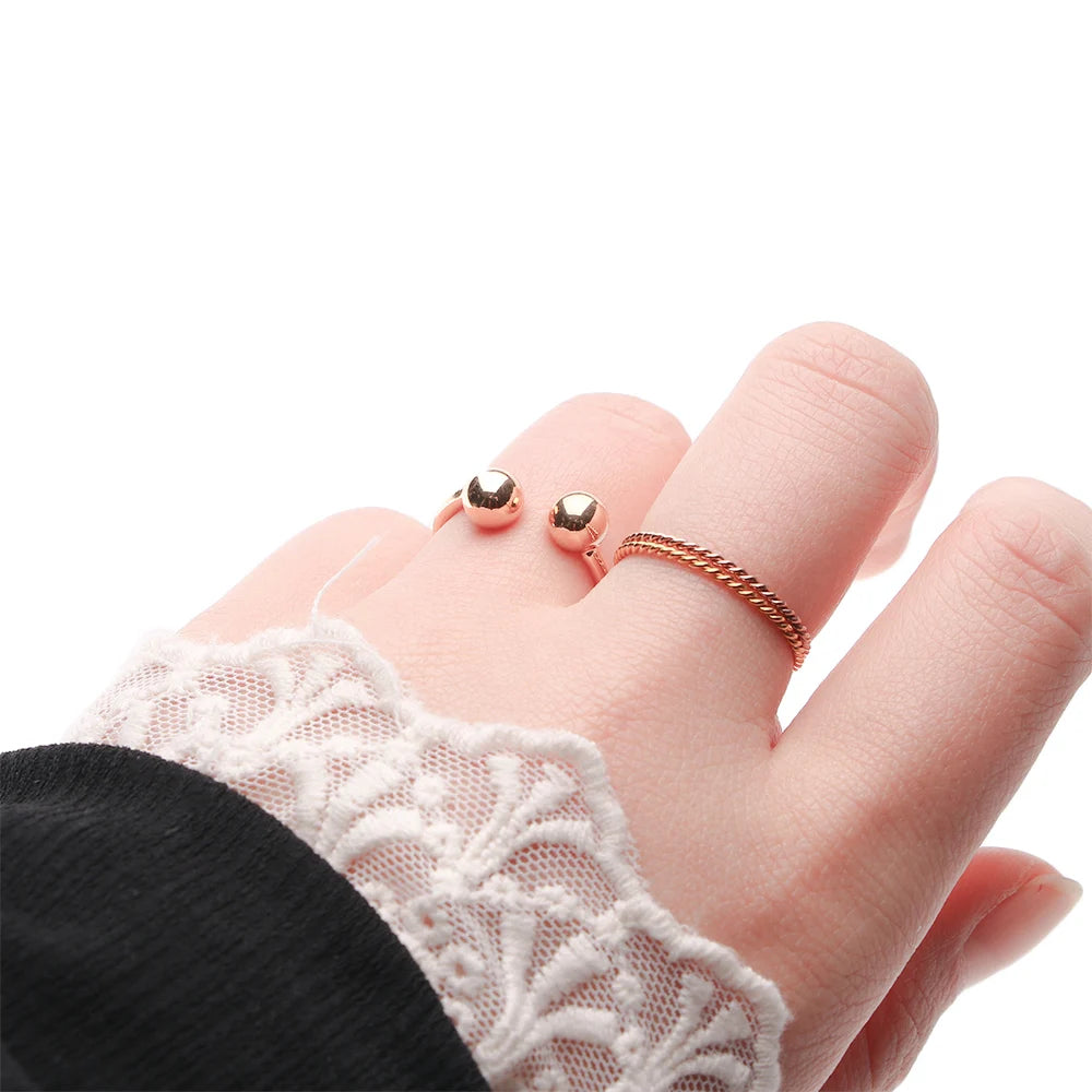 Double Ball Open Adjustable Knuckle Ring