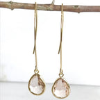 Champagne Crystal Teardrop Bridesmaid Drop Earrings