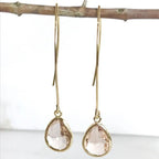 Champagne Crystal Teardrop Bridesmaid Drop Earrings