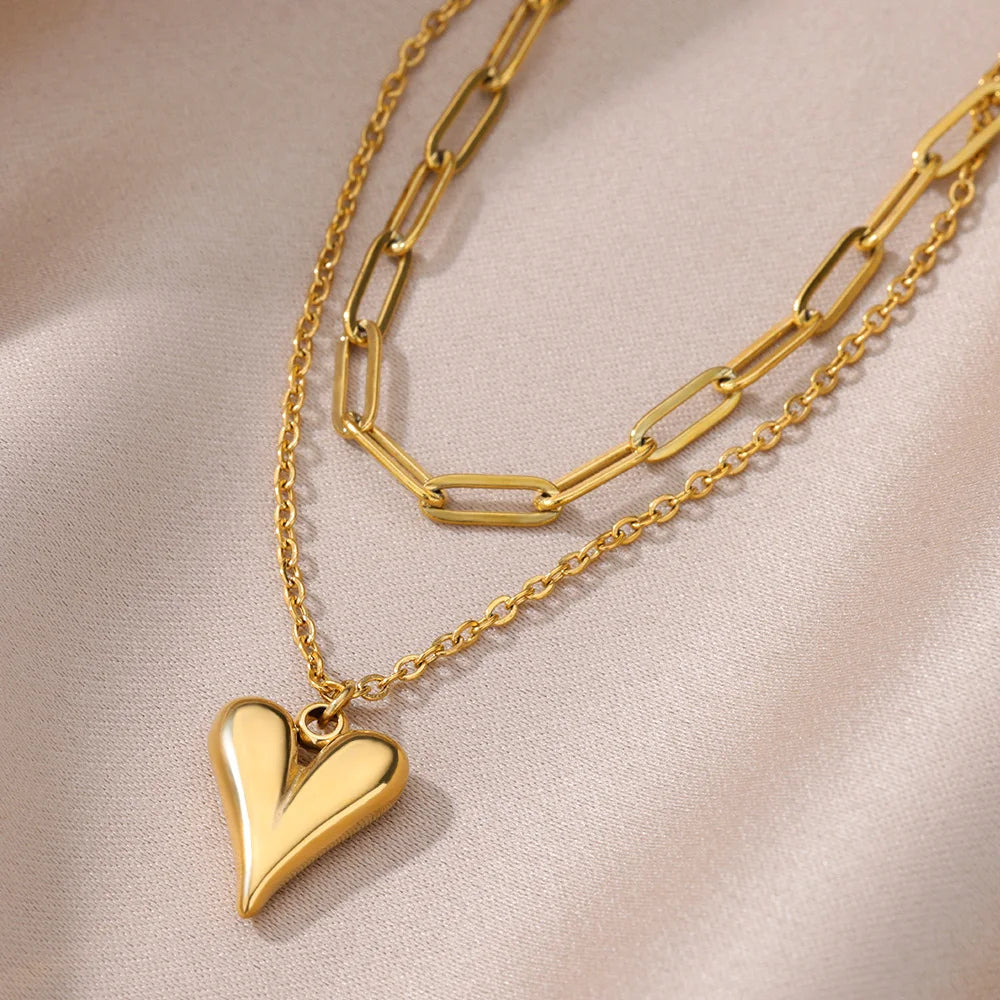 Artisan 316L Stainless Steel Sculpted Heart Choker