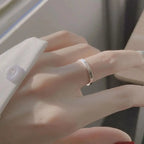 Minimalist Smooth Geometric 925 Sterling Silver Ring