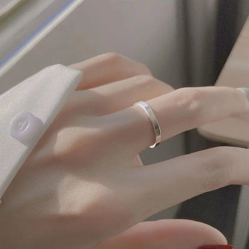 Minimalist Smooth Geometric 925 Sterling Silver Ring