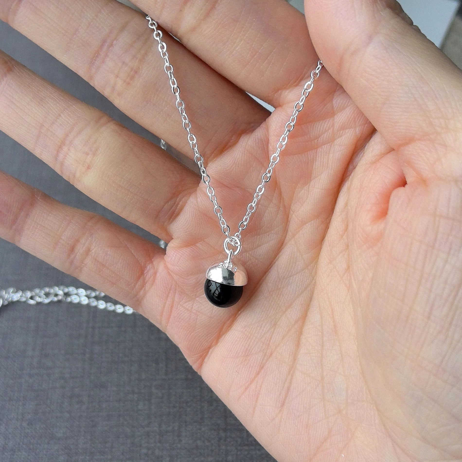 925 Sterling Silver Simple Pearl Pendant Necklace