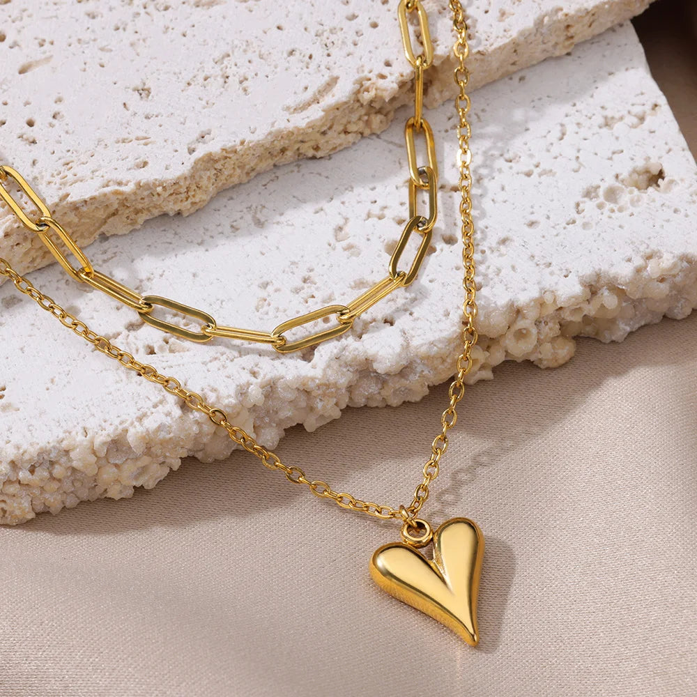 Artisan 316L Stainless Steel Sculpted Heart Choker