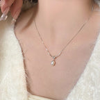 925 Sterling Silver Simple Pearl Pendant Necklace