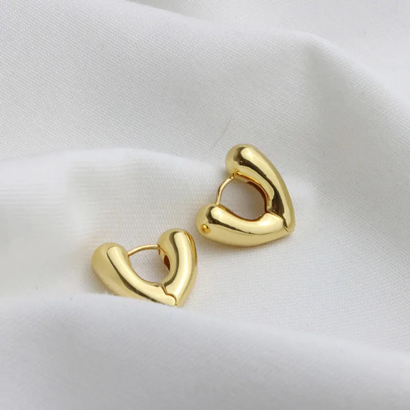Geometric Gold-Tone U-Shape Hoop Earrings