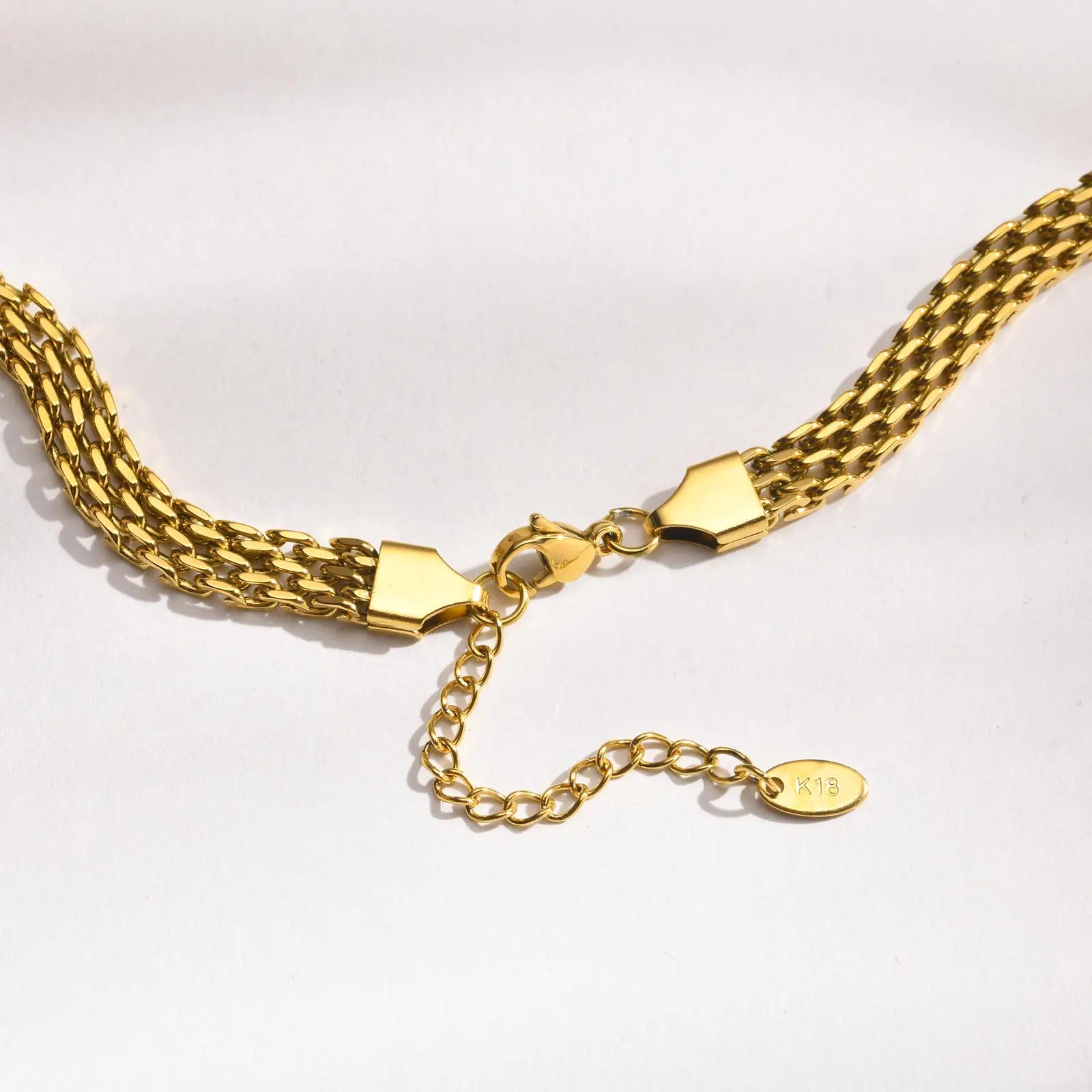 18K Gold Plated Chunky Mesh Choker Necklace