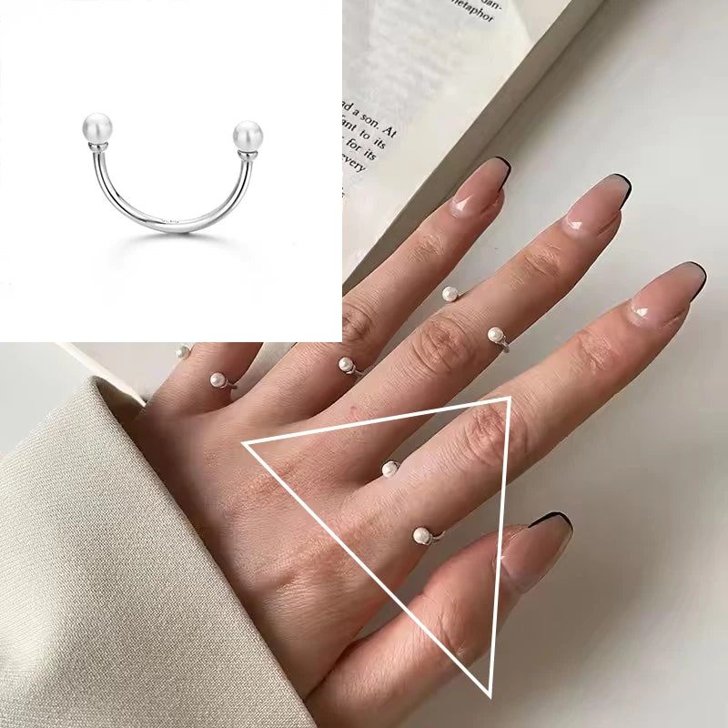 Irregular Shell Overlapping 925 Sterling Silver Ring
