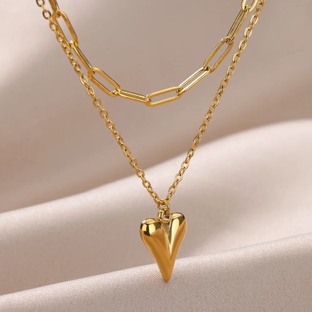 Artisan 316L Stainless Steel Sculpted Heart Choker