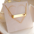 Hollow Heart Cutout Steel Bar Pendant Necklace Set (5 Pack)