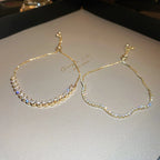 Soren Curved Wave Rhinestone Adjustable Bangle