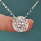 Moissanite Trapezoids Lucky Disc Medallion Necklace