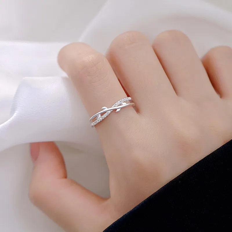 Irregular Shell Overlapping 925 Sterling Silver Ring