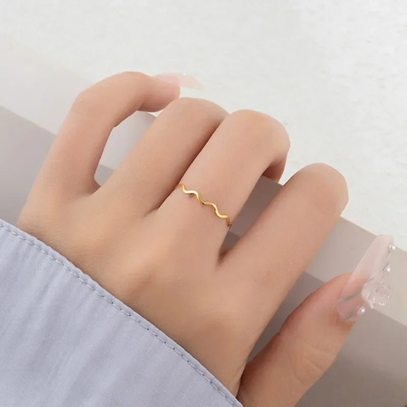Wave 1mm Stainless Steel Stacking Ring