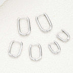 3-Pair Geometric Square Stainless Steel Hoop Earring Set