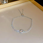 Soren Curved Wave Rhinestone Adjustable Bangle