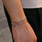 Nexus Stainless Steel Cuban and Rope Chain Bracelet Set