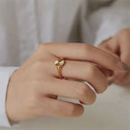 Chunky Dome Rays Texture Stainless Steel Signet Ring