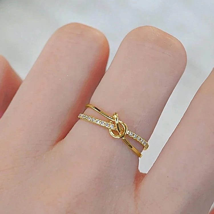 Chloe Gold-Plated Sterling Silver Double Knot Ring