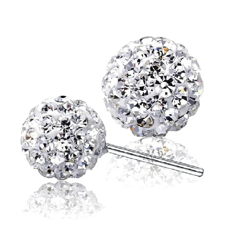 Micro Crystal Disco Ball Stud Earrings