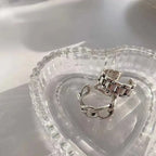 Geometric Cross Hollow Chain 925 Sterling Silver Ring