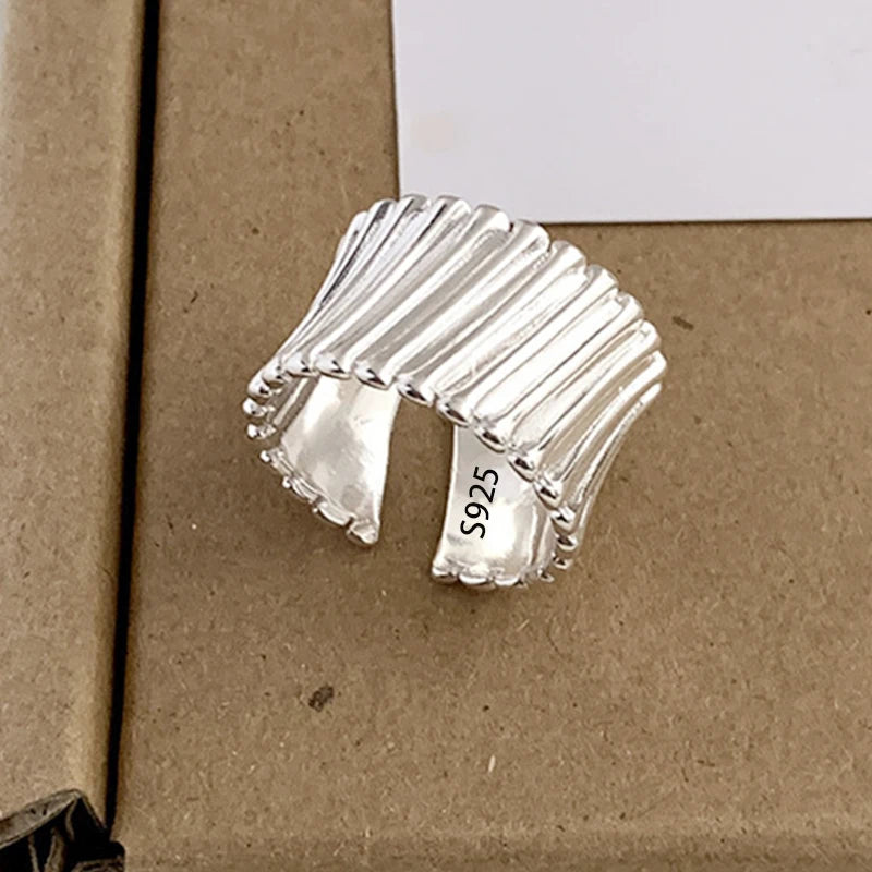 Irregular Shell Overlapping 925 Sterling Silver Ring