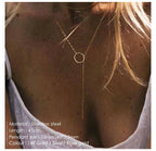 Minimalist Leaf & Pearl Round Rod Pendant Necklace