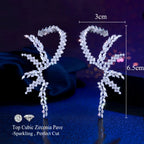 Geometric CZ Luxury Statement Ear Cuff Climber Earrings