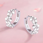 Small Floral Round 925 Sterling Silver Earrings