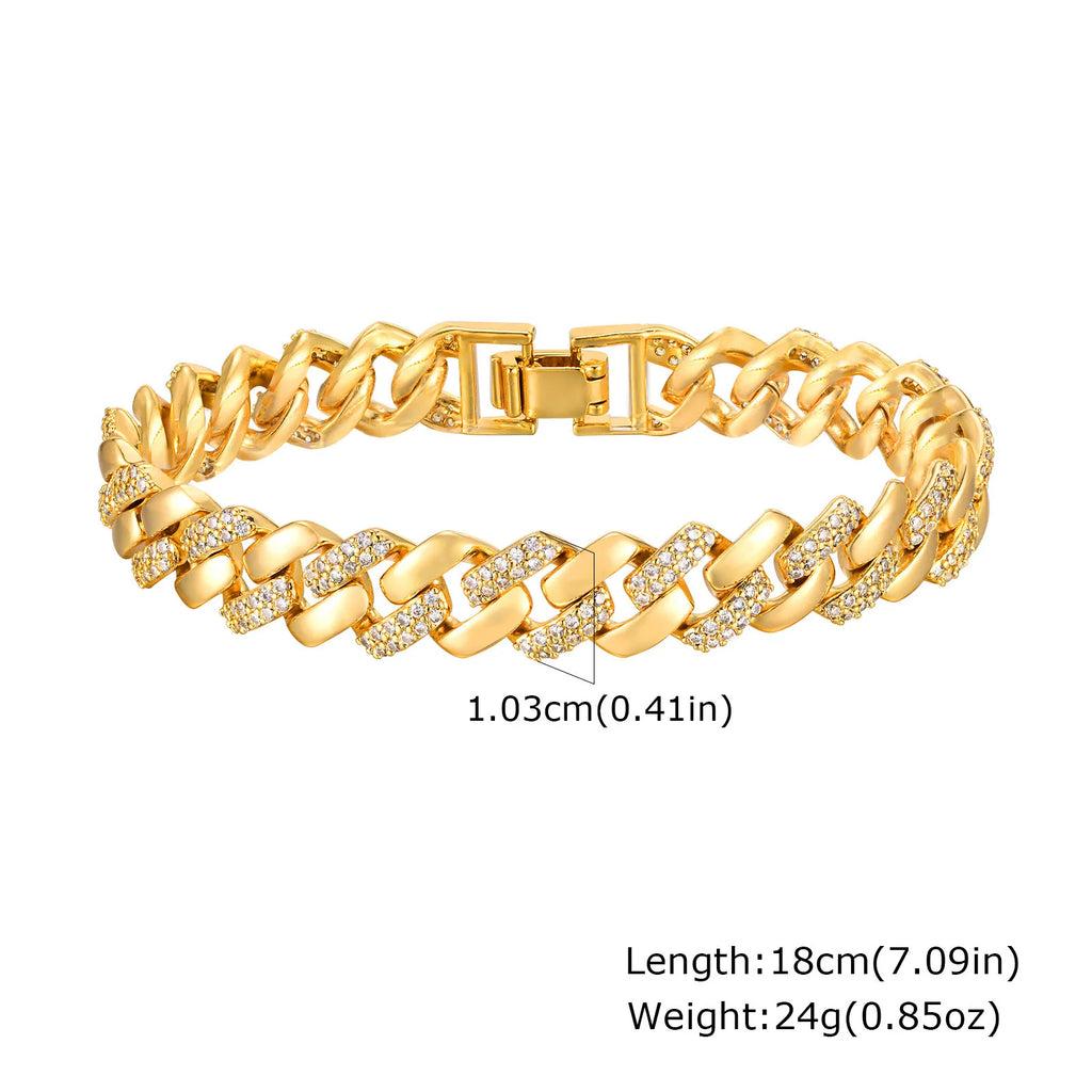 Dahlia 14K Gold Plated Paperclip & Watch Strap Bracelet