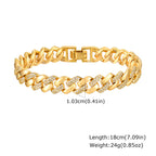 Dahlia 14K Gold Plated Paperclip & Watch Strap Bracelet