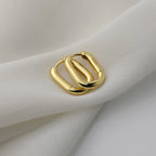 Geometric Gold-Tone U-Shape Hoop Earrings