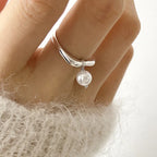 Irregular Shell Overlapping 925 Sterling Silver Ring